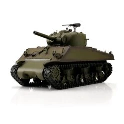 RC Tank Edition Heng Long Torro RC Tank 1/16 M4A3 Sherman Green BB+IR Metal Gear Metalen Rupsbanden -14307GN