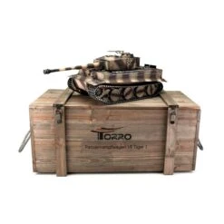 RC Pro-Edition 1/16 RC Tiger I Late Version Desert Tank Metal Edition IR Geleverd In Luxe Houten Krat & Rook Uit De Loop Versie -11502-DE -Tamiya || Kyosho Verkoopwinkel torro 11502ded 800x800 1